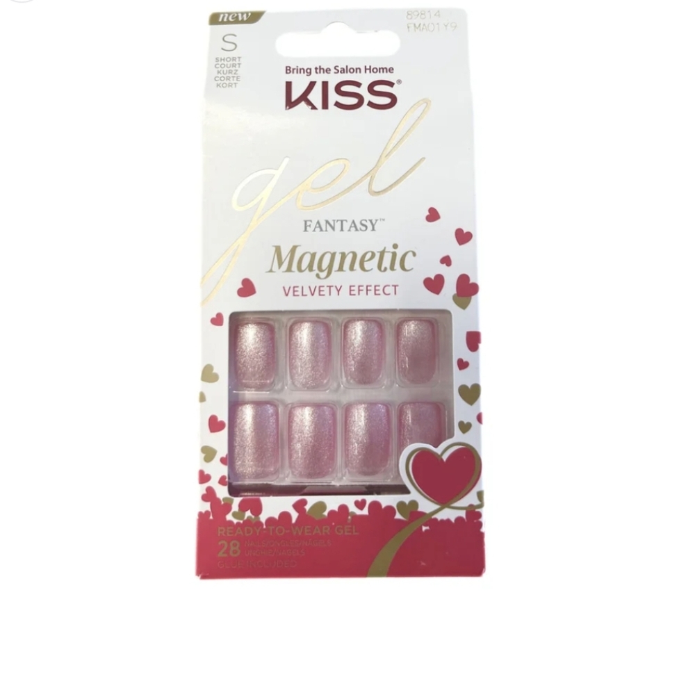 NEW! KISS Gel Fantasy Magnetic Velvety Pink Nails